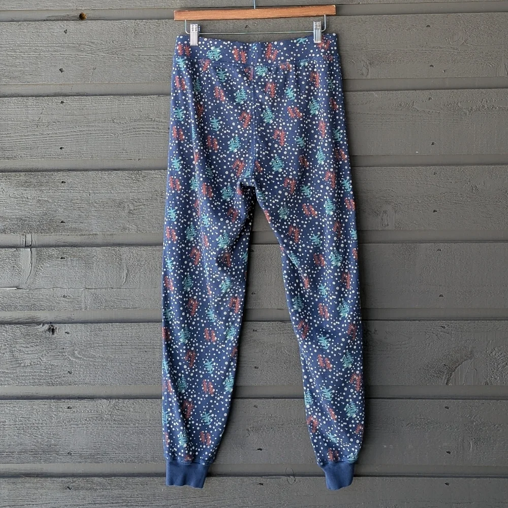 Pact Hibernation Navy Blue Snowy Trees Pajama Set Size Medium